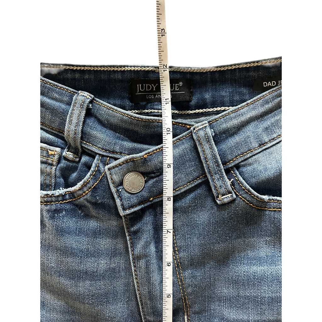 Judy Blue Dad Jeans Size 0/24 – High Rise, Relaxed Fit, Frayed Hem Denim