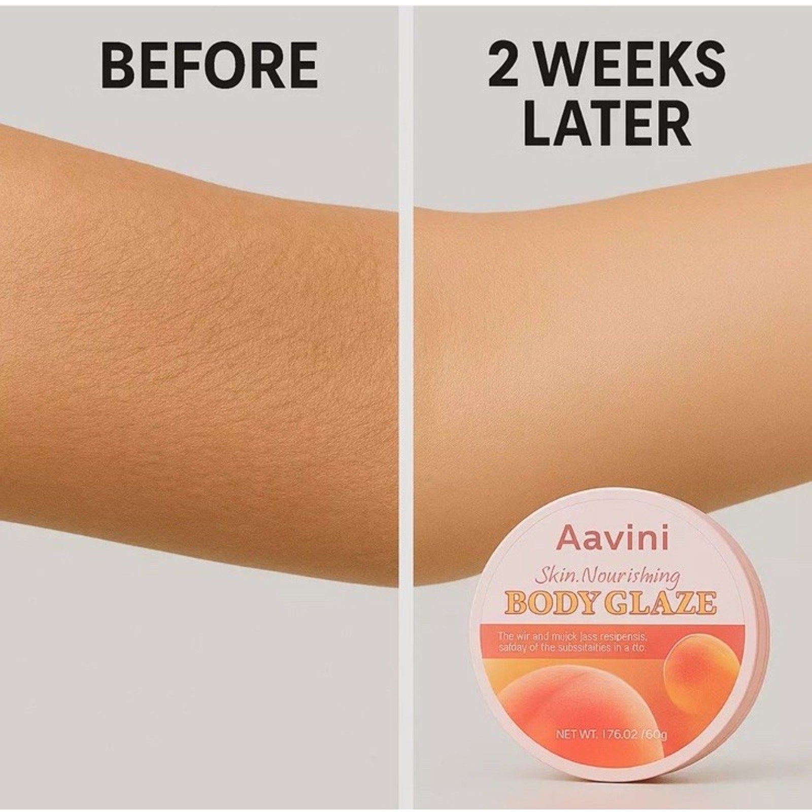Aavini Body Glaze Peach Scented 1.8 oz Nourishing Balm Radiant Smooth Soft Skin