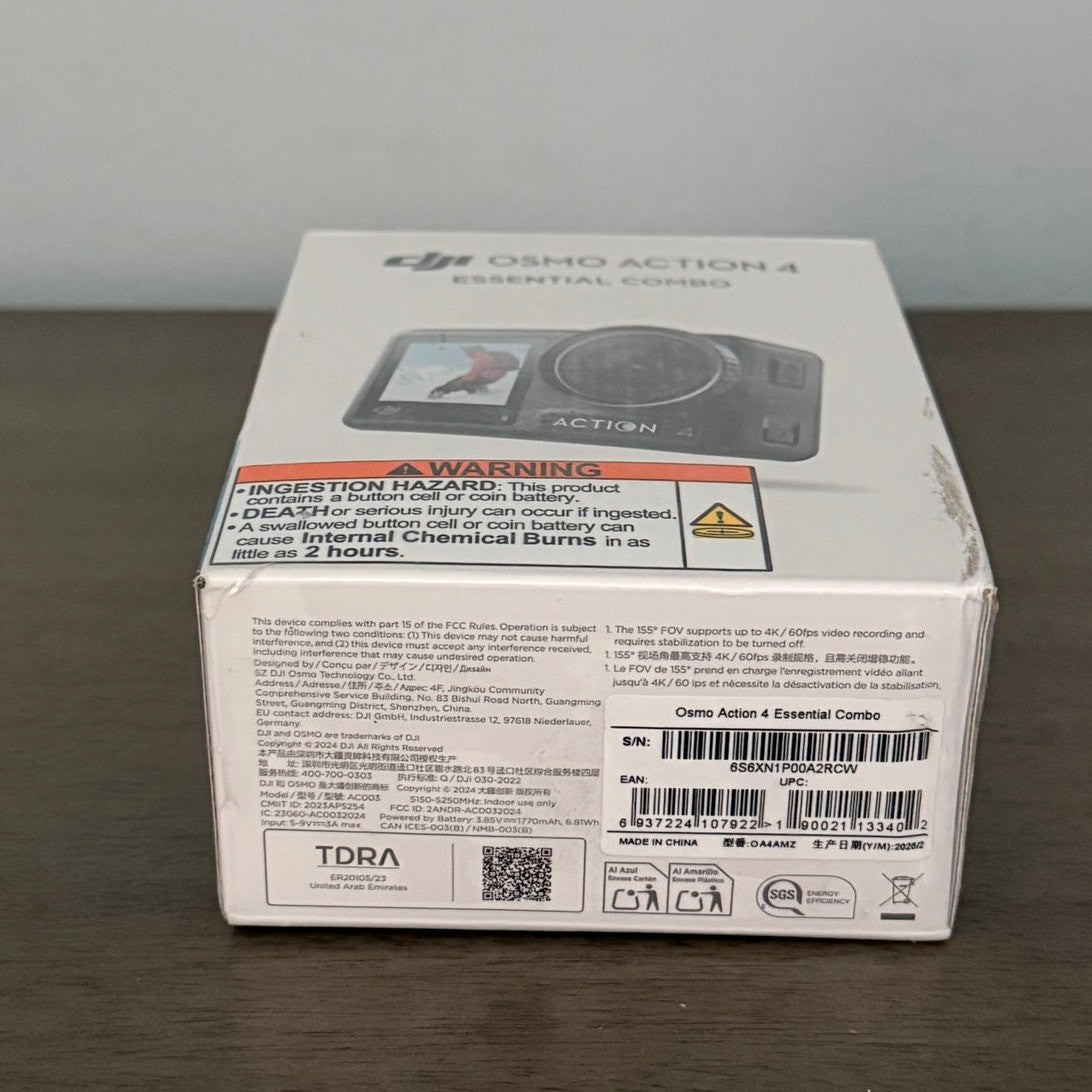 DJI Osmo Action 4 Essential Combo – 4K/120fps – New Sealed – Dual Touchscreens