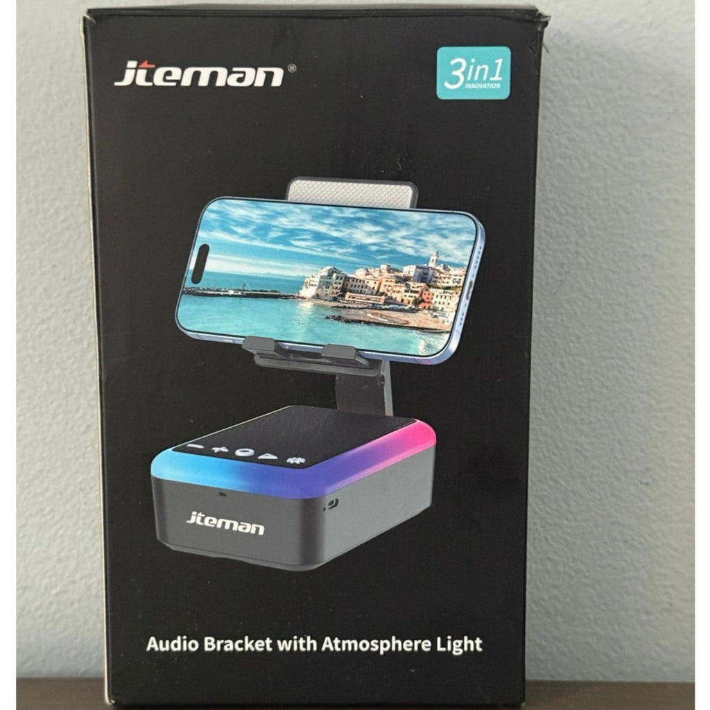 Jieman L35 3‑in‑1 Bluetooth Speaker Phone Stand w/ Sound‑Reactive LED Lights NIB
