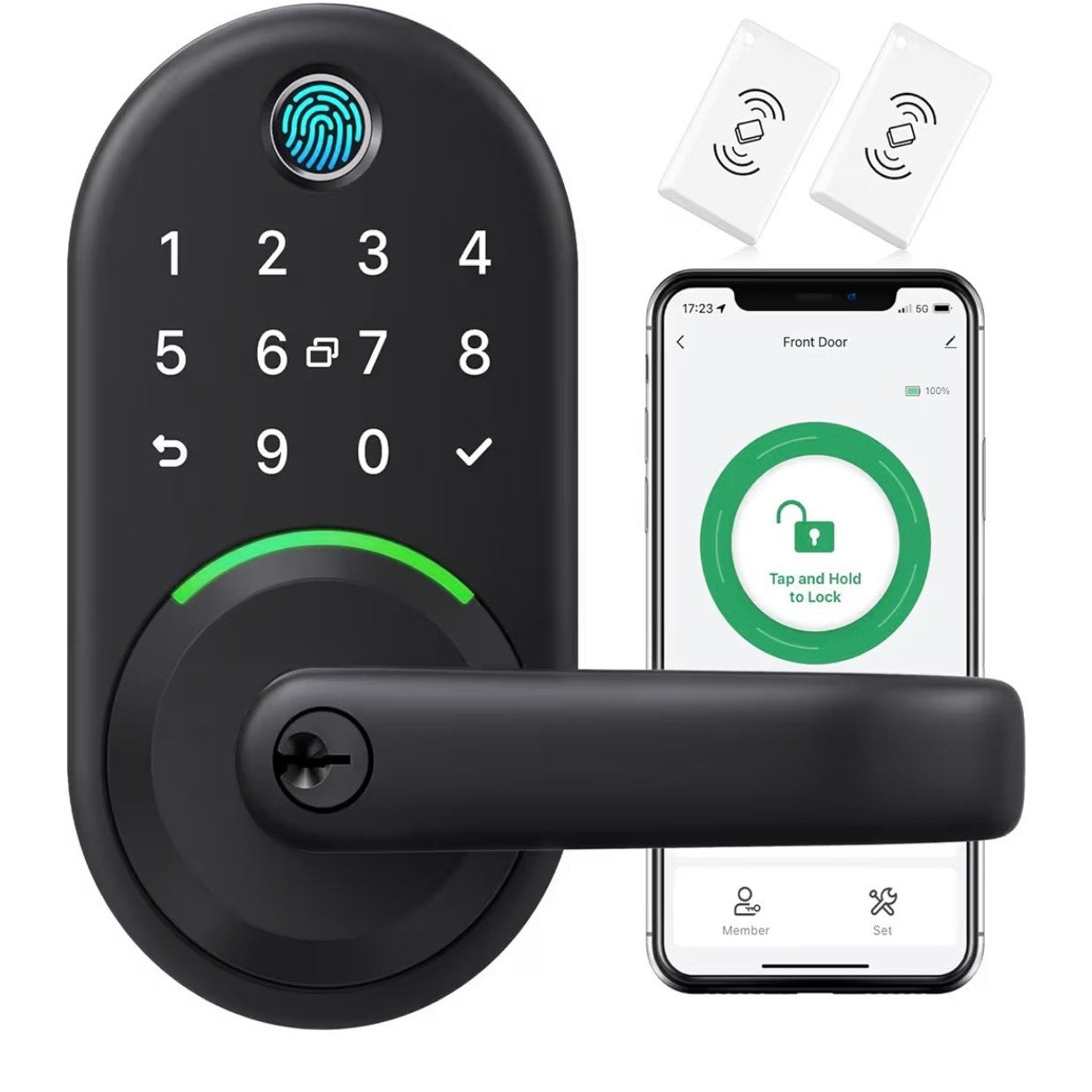 Yamiry Fingerprint Smart Door Lock, Keyless Entry Keypad, APP Control Deadbolt