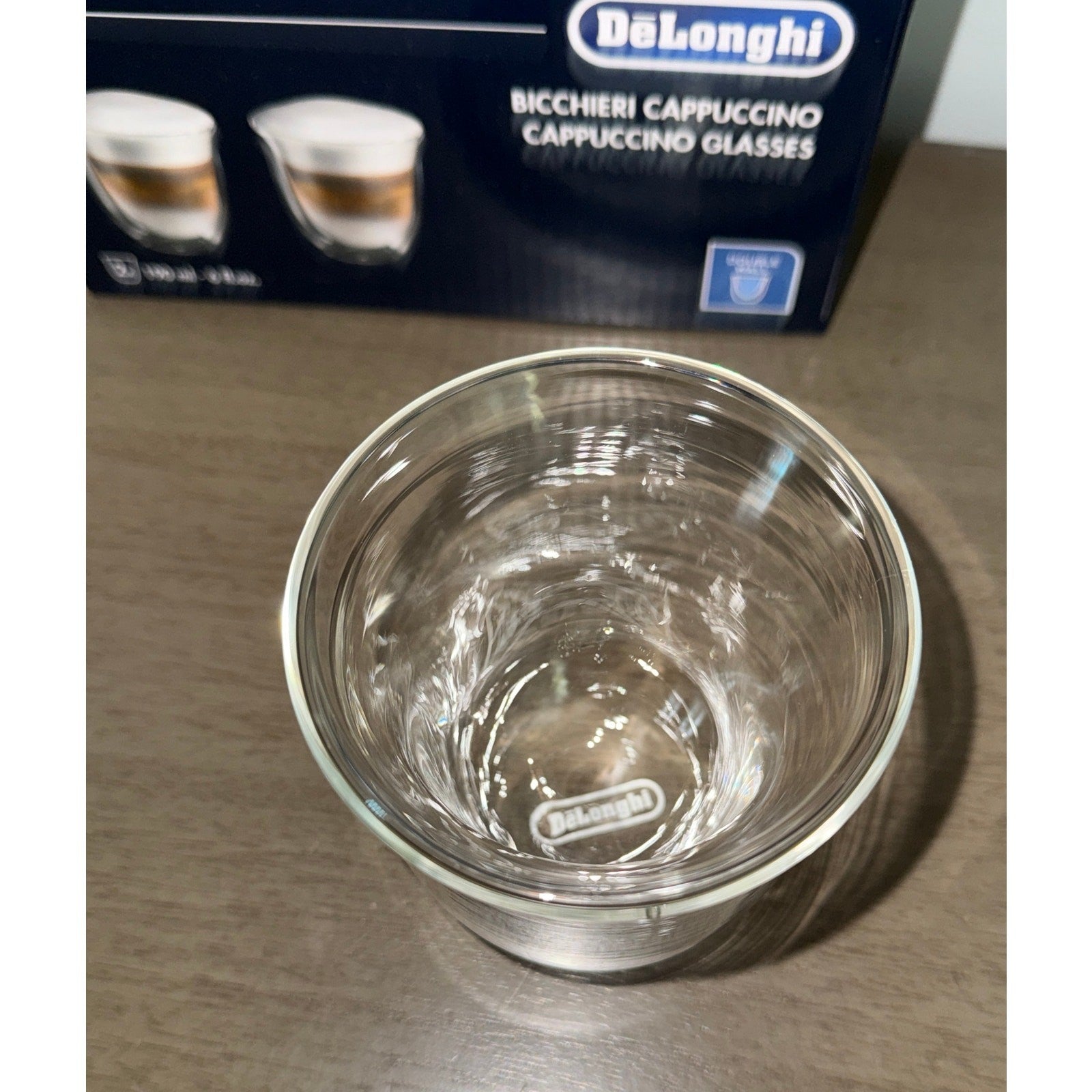 DeLonghi Double Walled Thermo Cappuccino Glasses, Set of 2 NIB