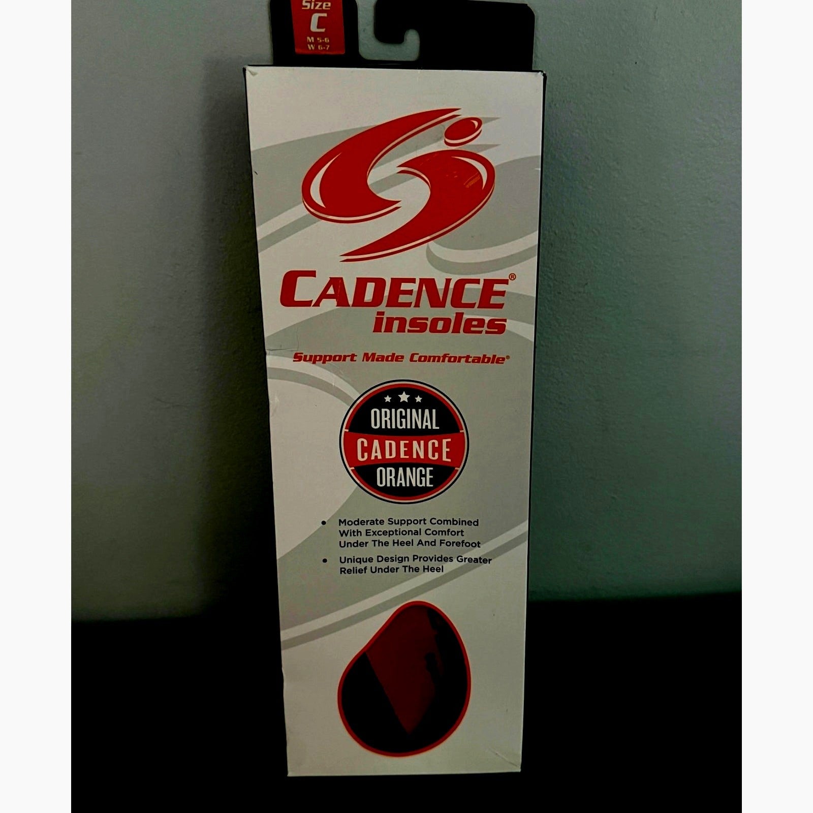 Cadence Original Orange Insoles Size C Men 5‑6 Women 6‑7 | Orthotic Support NIB