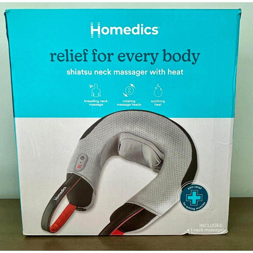 Shiatsu Neck Massager with Heat Integrated Deep-Kneading Comfort Flex - Homedics
