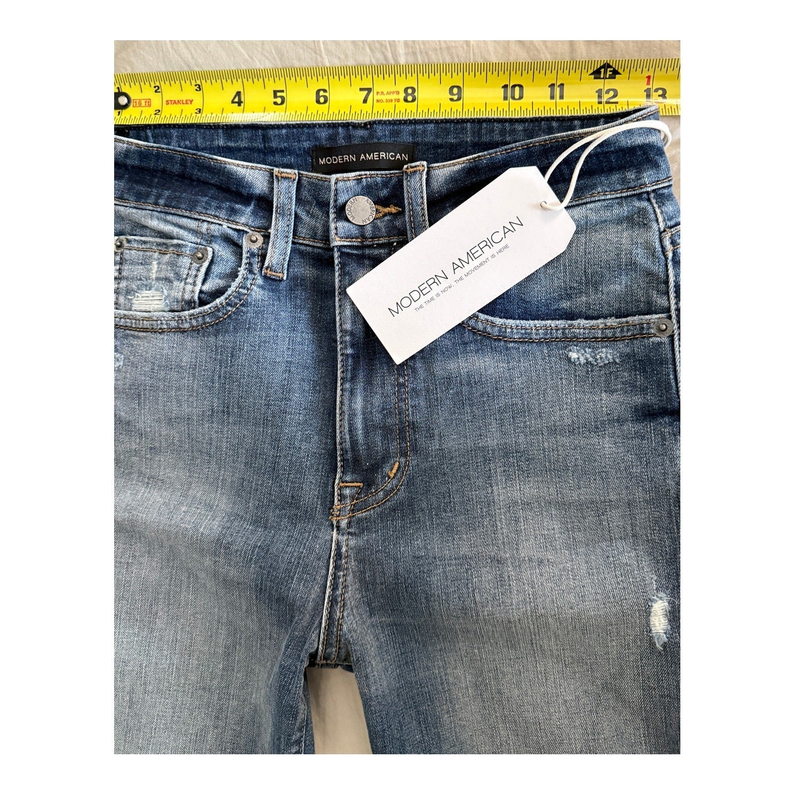 Modern American La Brea New Haven Boot Crop Denim Jeans Women's Size 26" NWT