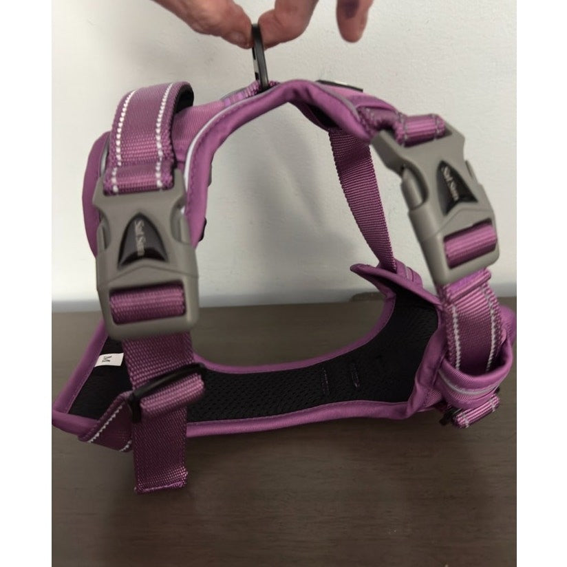 No Pull Dog Training Harness Adjustable ID Clear Tag Holder Sz M Pink New NIB