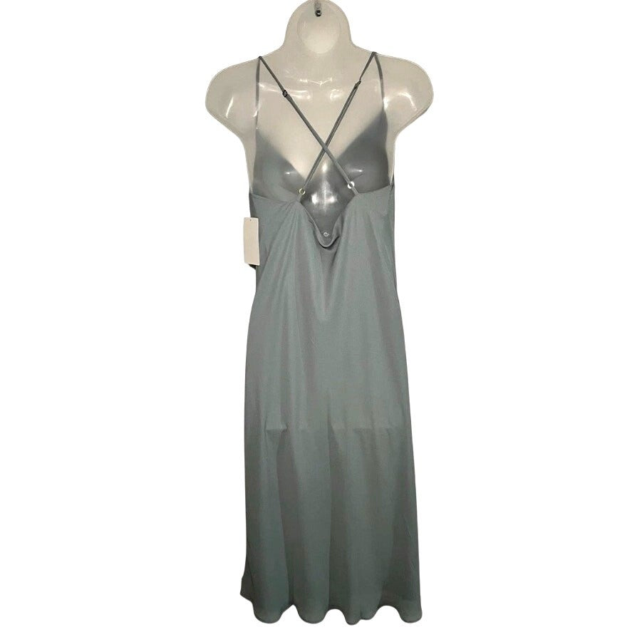 Show Me Your Mumu Verona Cowl Neckline Midi Slip Dress Silver Sage Crisp Sz XL 