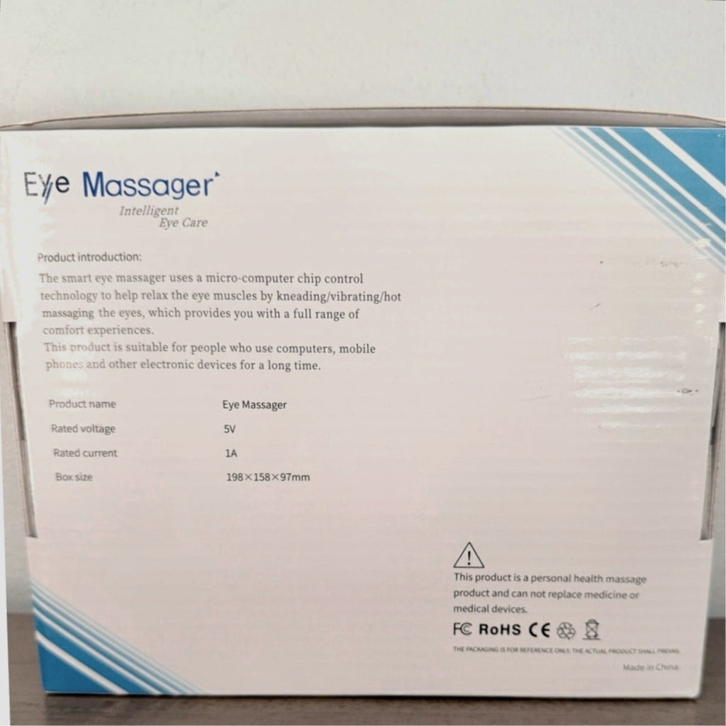 White Eye Massager Heat & Vibration Therapy, Lightweight Design for Relaxation