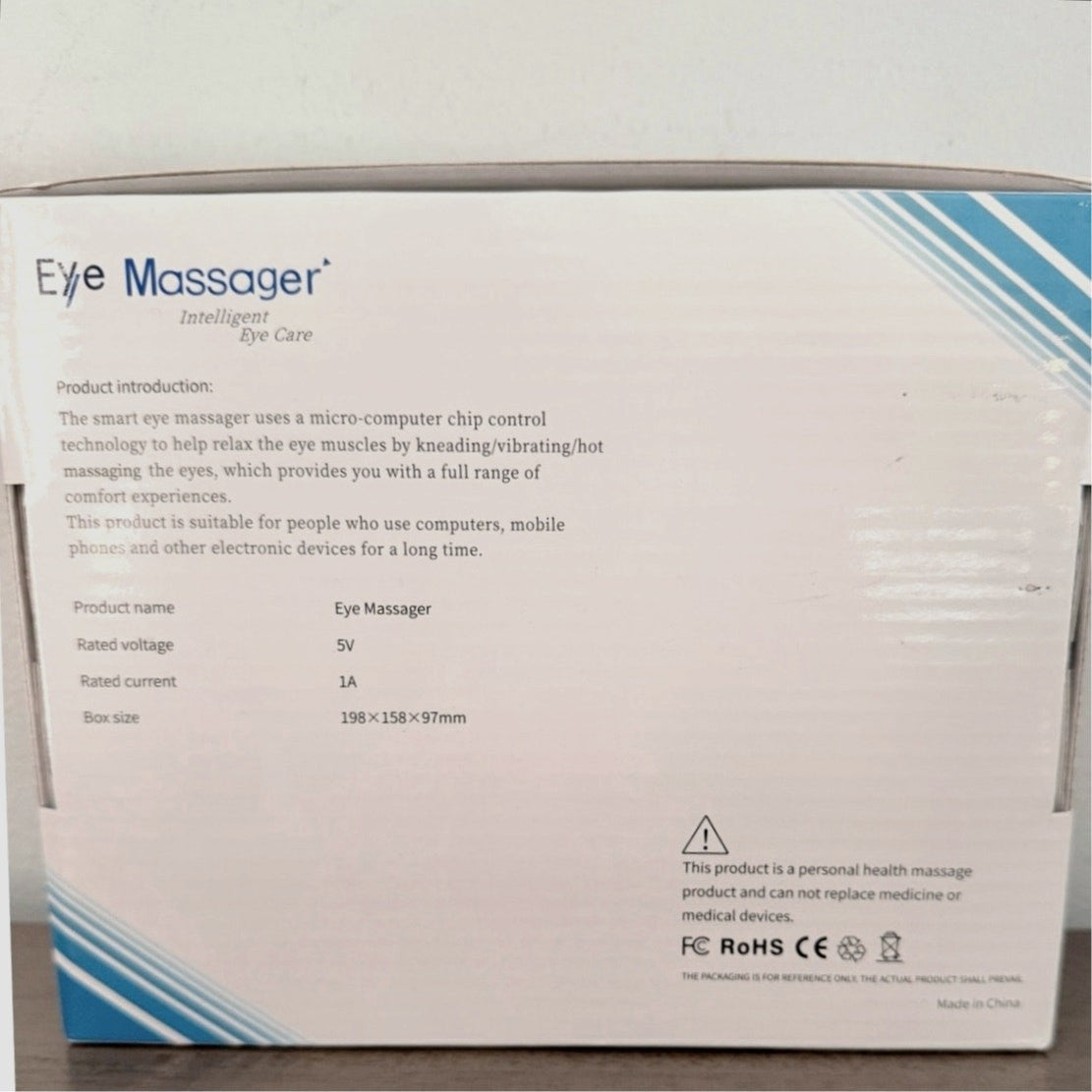 White Eye Massager Heat & Vibration Therapy, Lightweight Design for Relaxation