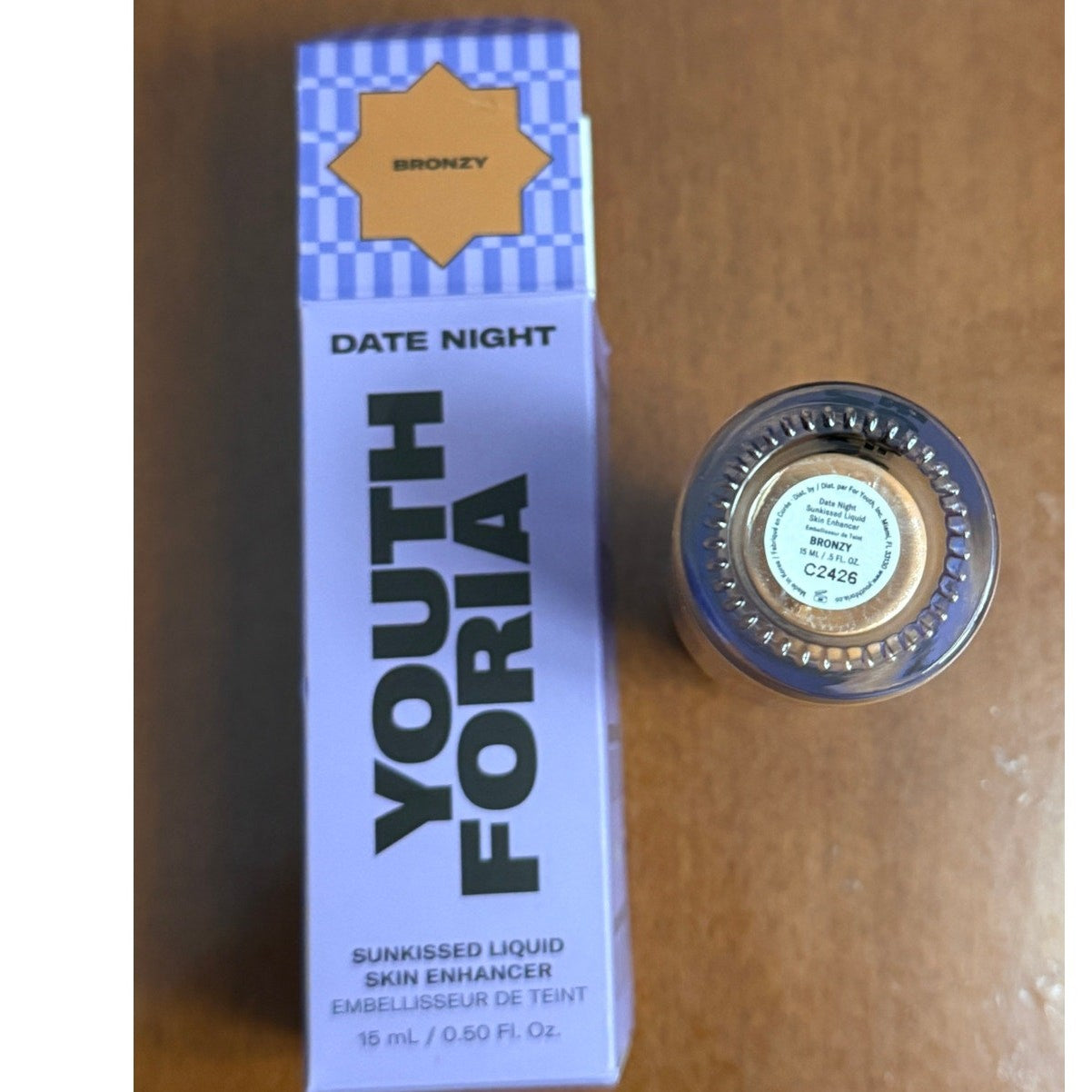 Date Night by Youthforia Bronzy Skin Enhancer .5 oz Sunkissed Glow Serum BRONZY