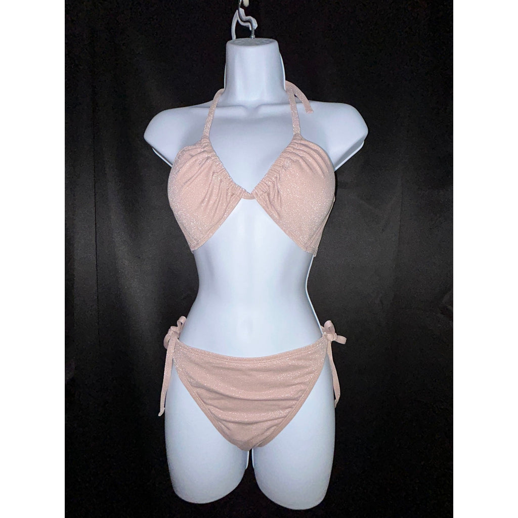  Shade N Shore Sexy Glittery Pink Unique Bikini Set – Medium Top, Large Bottom