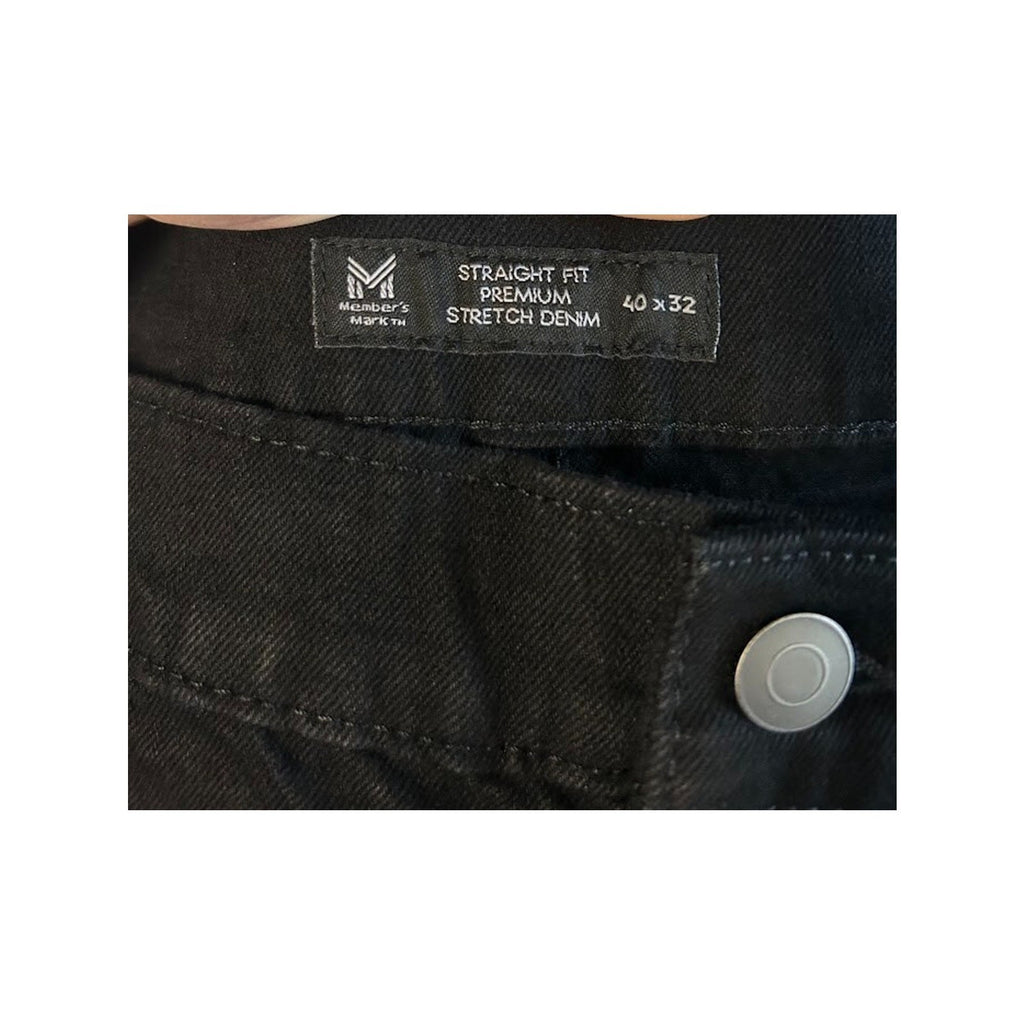  Mens Members Mark Straight Fit Premium Stretch Denim Jeans Black Sz 40 X 32 NWT