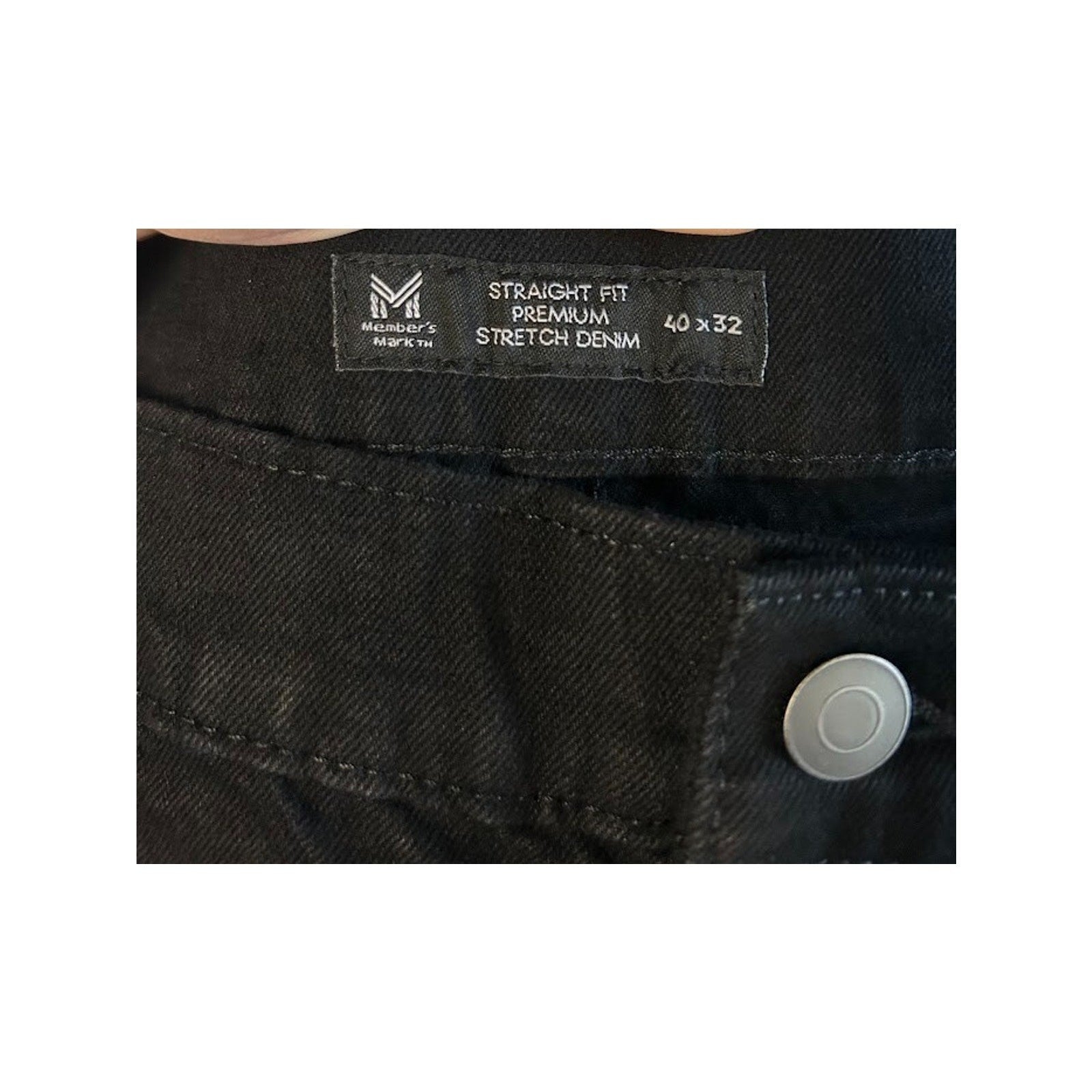  Mens Members Mark Straight Fit Premium Stretch Denim Jeans Black Sz 40 X 32 NWT