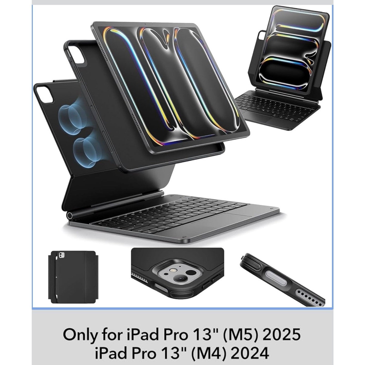 Nillkin Premium iPad Pro 13" 2024 Bumper Combo Backlit Keyboard Case Black New