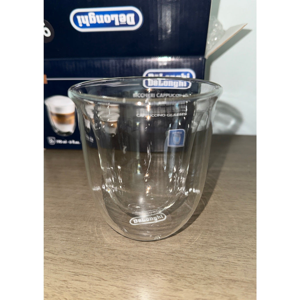 DeLonghi Double Walled Thermo Cappuccino Glasses, Set of 2 NIB