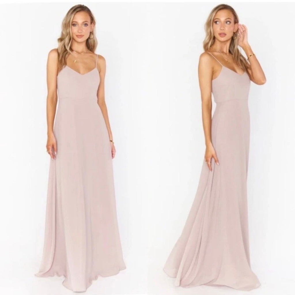 Show Me Your Mumu Faith Maxi Dress | Dusty Blush Crisp | Size Small NWT