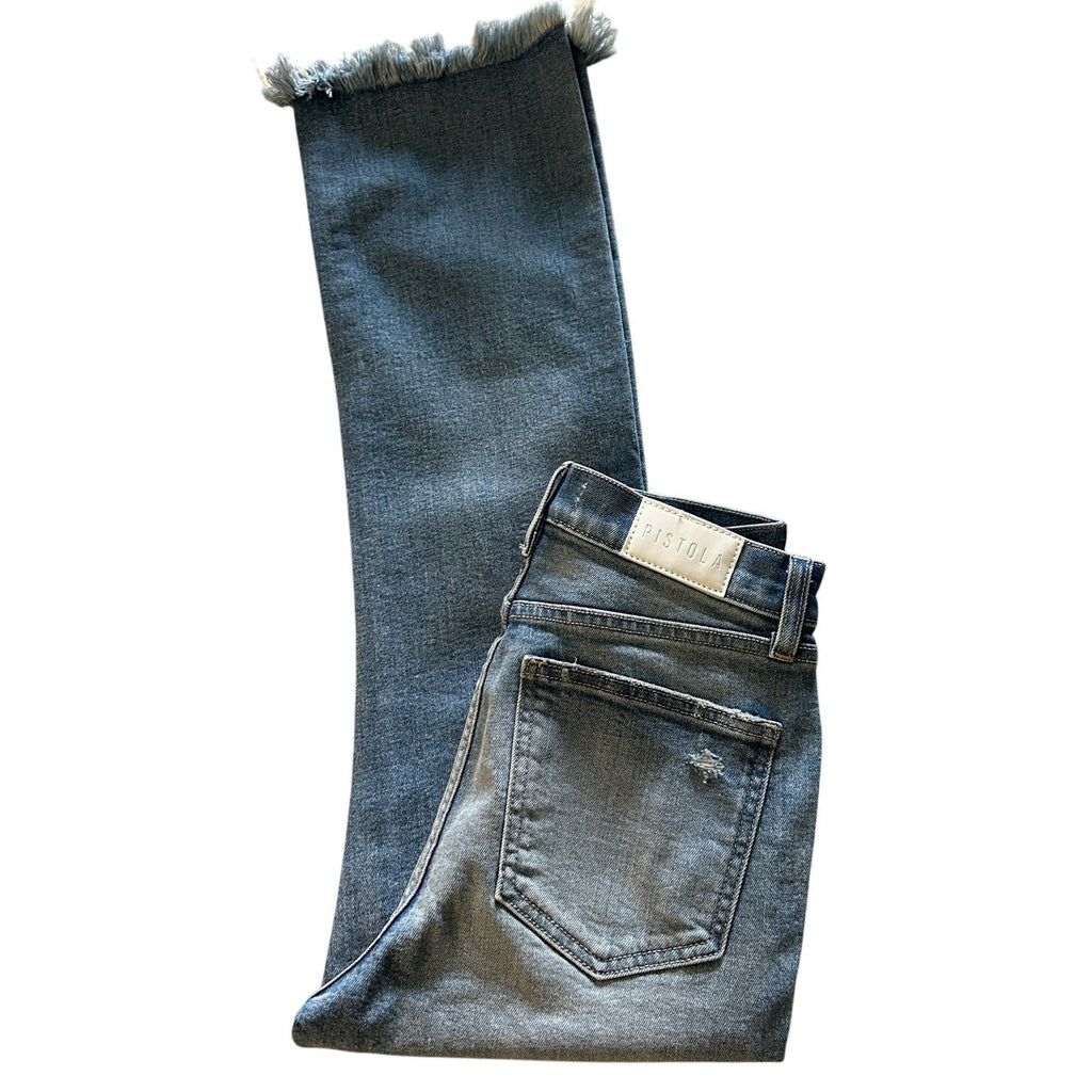 New Revolve Pistola Lennon High Rise Crop Bootcut Jeans Empire Sz 26 Retail $148