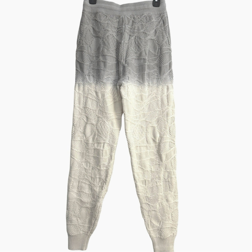 NWT Twenty Montreal Womens Crossover Knit Gradient Joggers Gray / Cream Sz Small