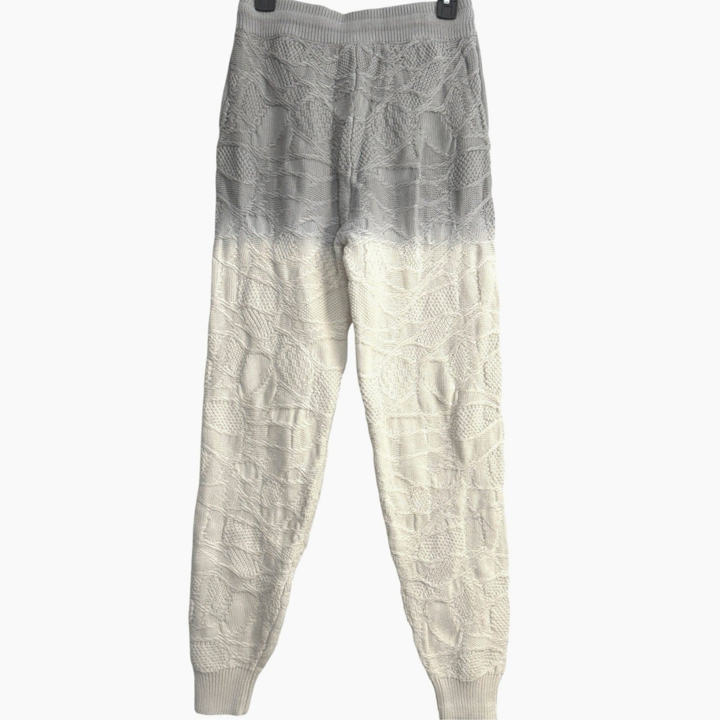 NWT Twenty Montreal Womens Crossover Knit Gradient Joggers Gray / Cream Sz Small