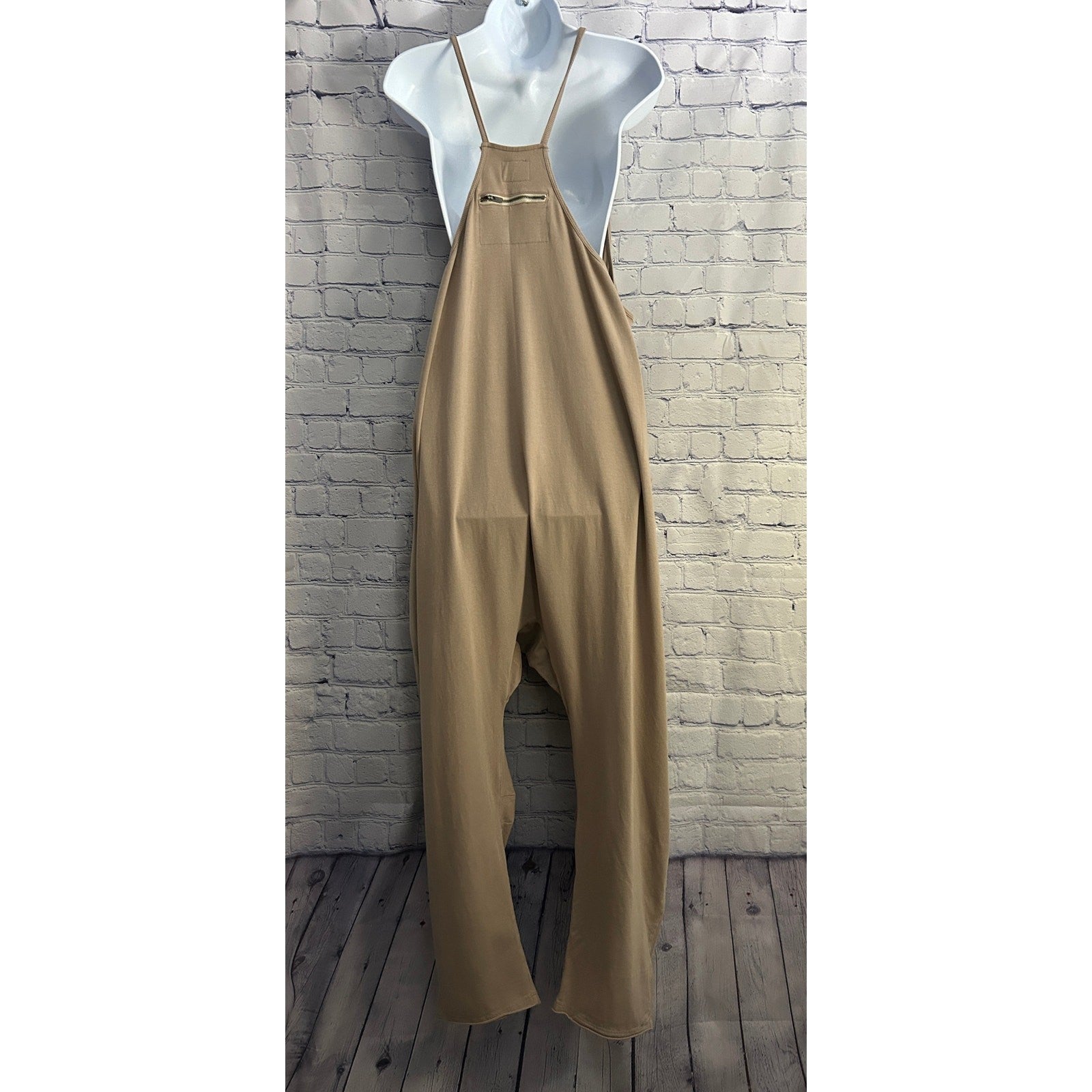 RARE Khaki / Tan XS Free People FP Movement Hot Shot One Piece Jumpsuit NWOT