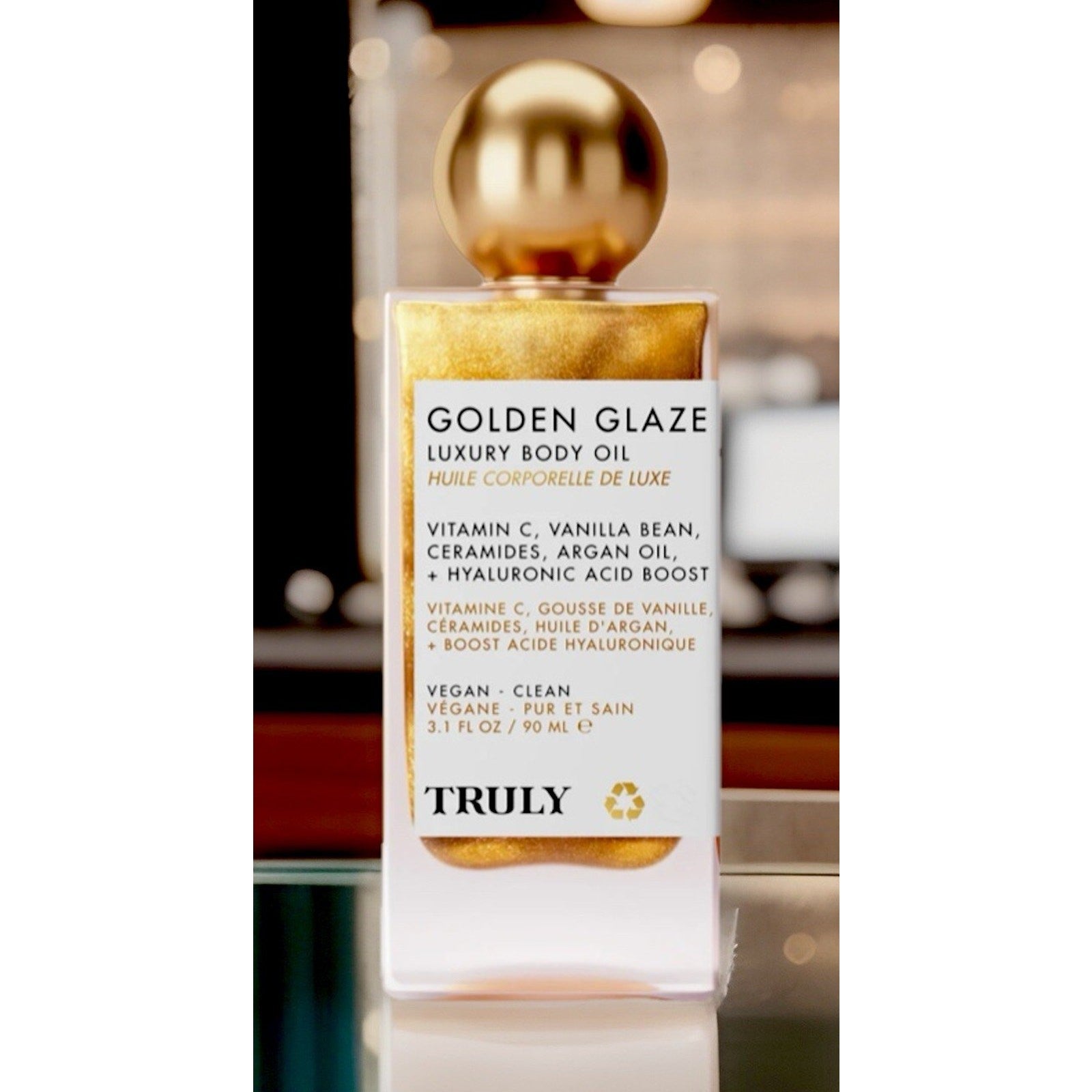 Truly Golden Glaze Luxury Body Oil Hyaluronic Acid, Vitamin C, Ceramides 3.1 oz