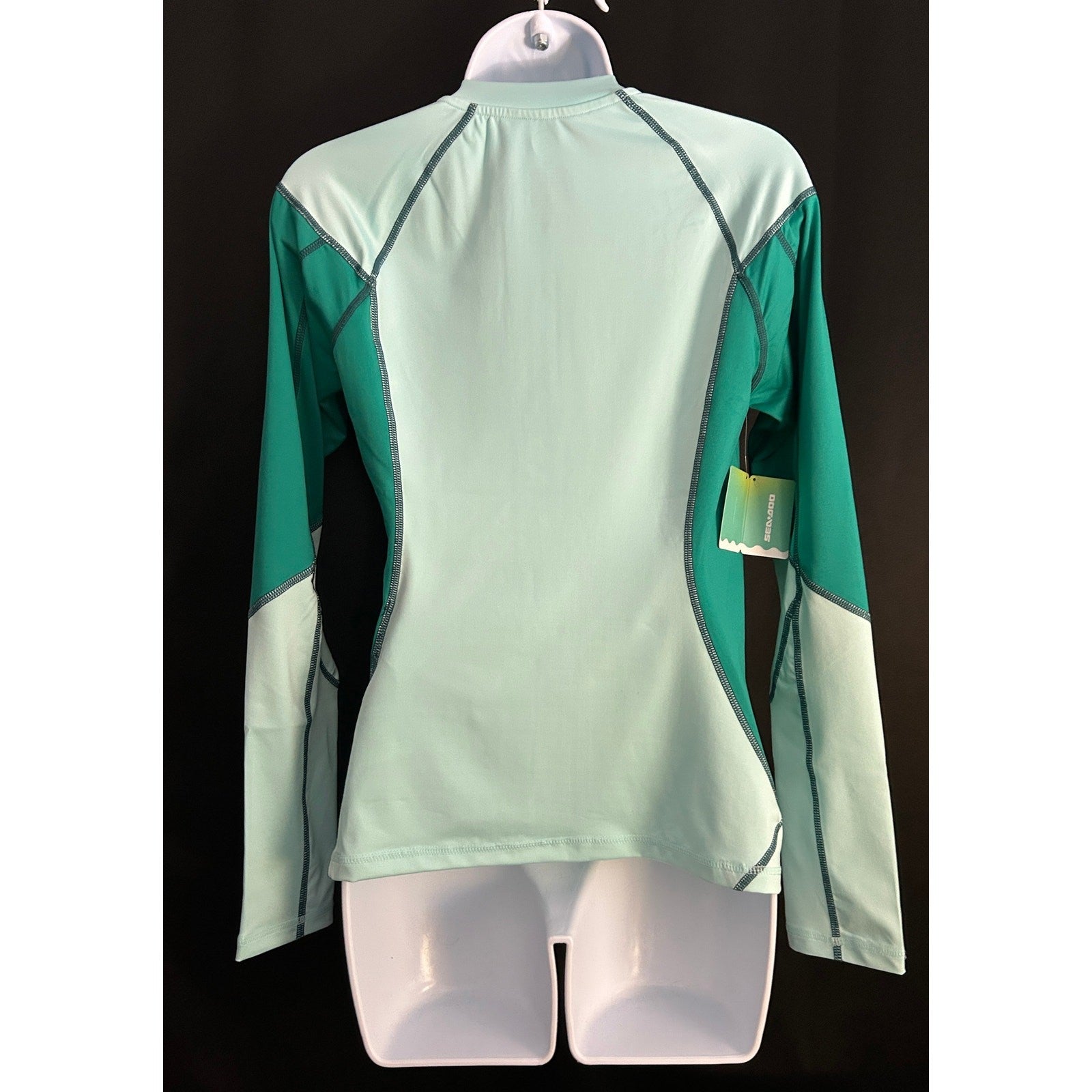 Women's Sea-Doo Long Sleeve Swimsuit Top 50 UV Protection, Turquoise, Sz Med NWT