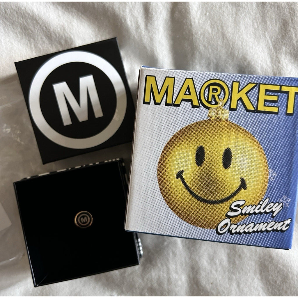 New Market Smiley Face Have A Nice Holiday Ornament + Bonus Market Ring