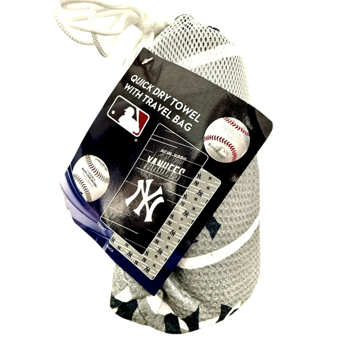 NY Yankees Quick Dry Microfiber Beach Towel 64x32 w/ Travel Bag MLB Fan NEW
