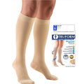 Truform 20-30 mmHg Compression Stockings Knee High Length Closed Toe Beige Sz M