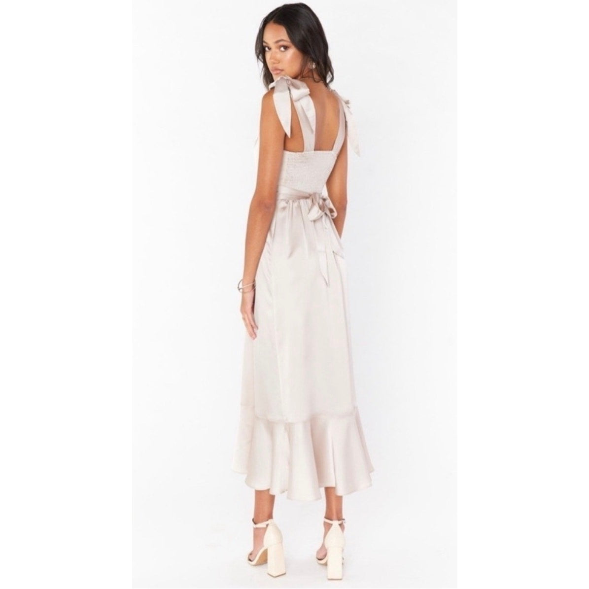 Show Me Your MuMu Claire Midi Dress Luxe Satin | Show Me The Ring Sz XS 