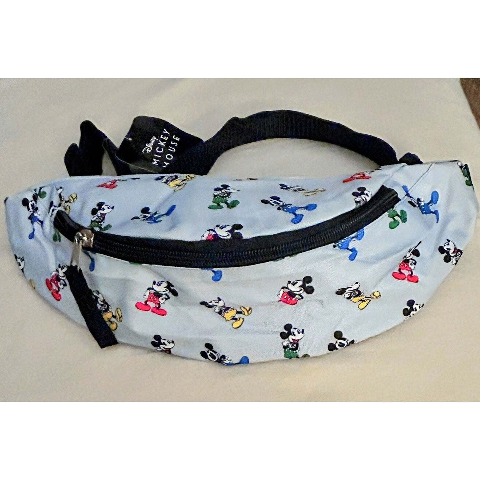 Disney Mickey Mouse Fanny Pack Light Blue Waist Belt Bag Unisex Travel