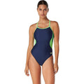 Speedo Eco Splice Flyback Swimsuit ProLT SwimTeam Competition Navy/Green Sz 28