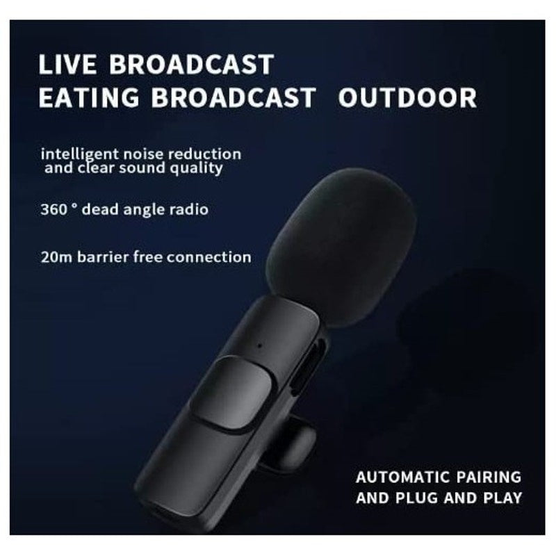 New Wireless Lavalier Mic 2-Pack, Plug & Play, iPhone/Android, No App/Blue