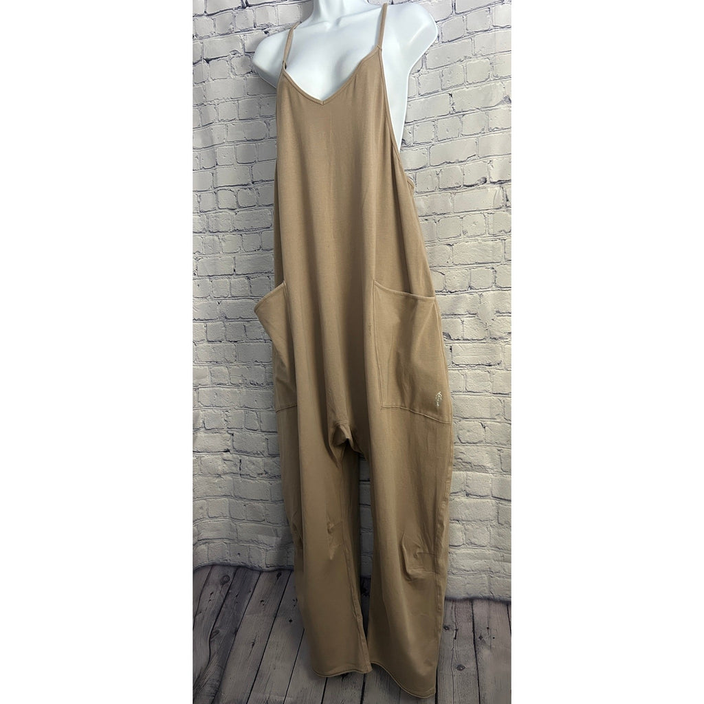 RARE Khaki / Tan XS Free People FP Movement Hot Shot One Piece Jumpsuit NWOT