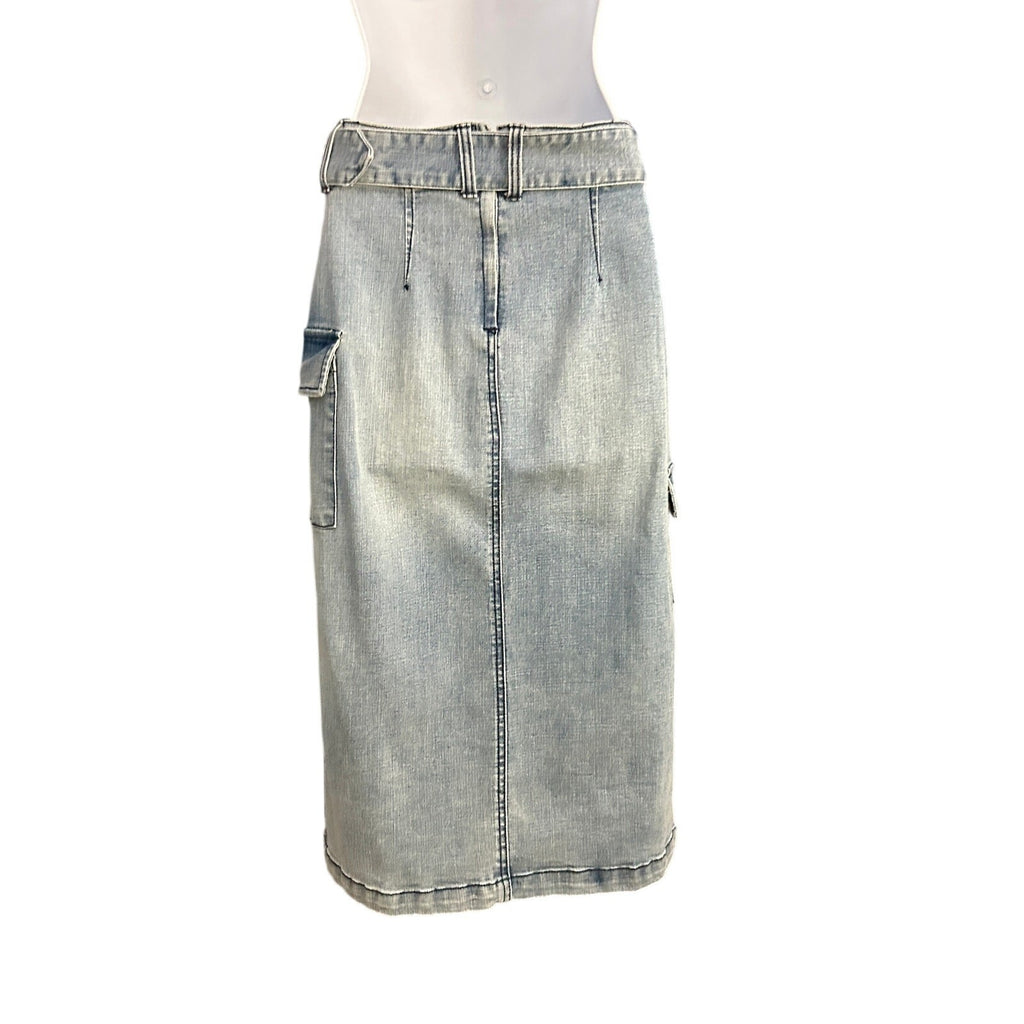 Juicy Couture JC575-SKRT Denim Cargo Skirt Medium Wash Size 26 Y2K Style