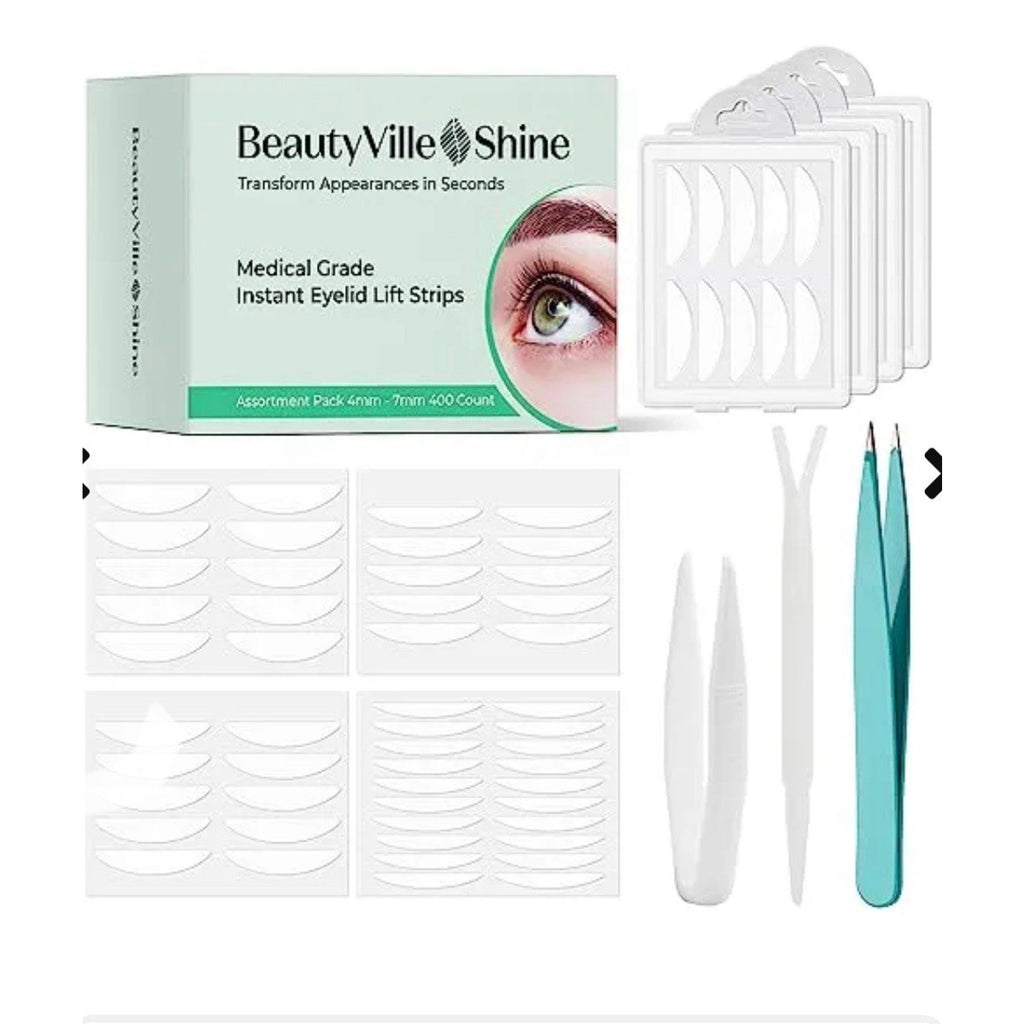 BeautyVille Shine Eyelid Lift Strips 400ct Assortment 4mm–7mm Medical Grade NIB