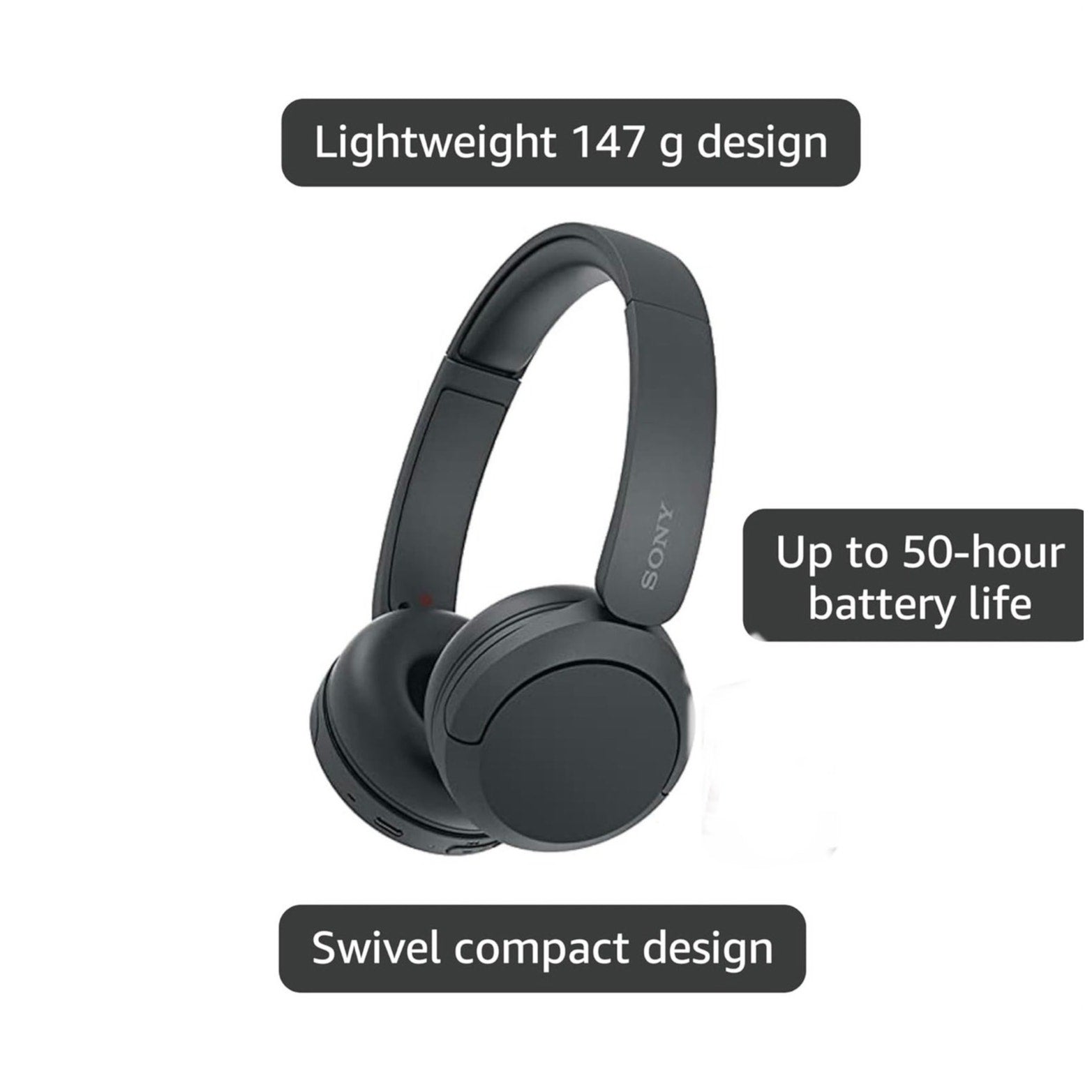 Sony WH-CH520 Wireless Bluetooth On-Ear Headphones Black New Sealed AUTHENTIC