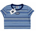 Womens Y2K Baby Tee Madhappy x Gap Coastal Blue White Stripe Madhappy Logo Small