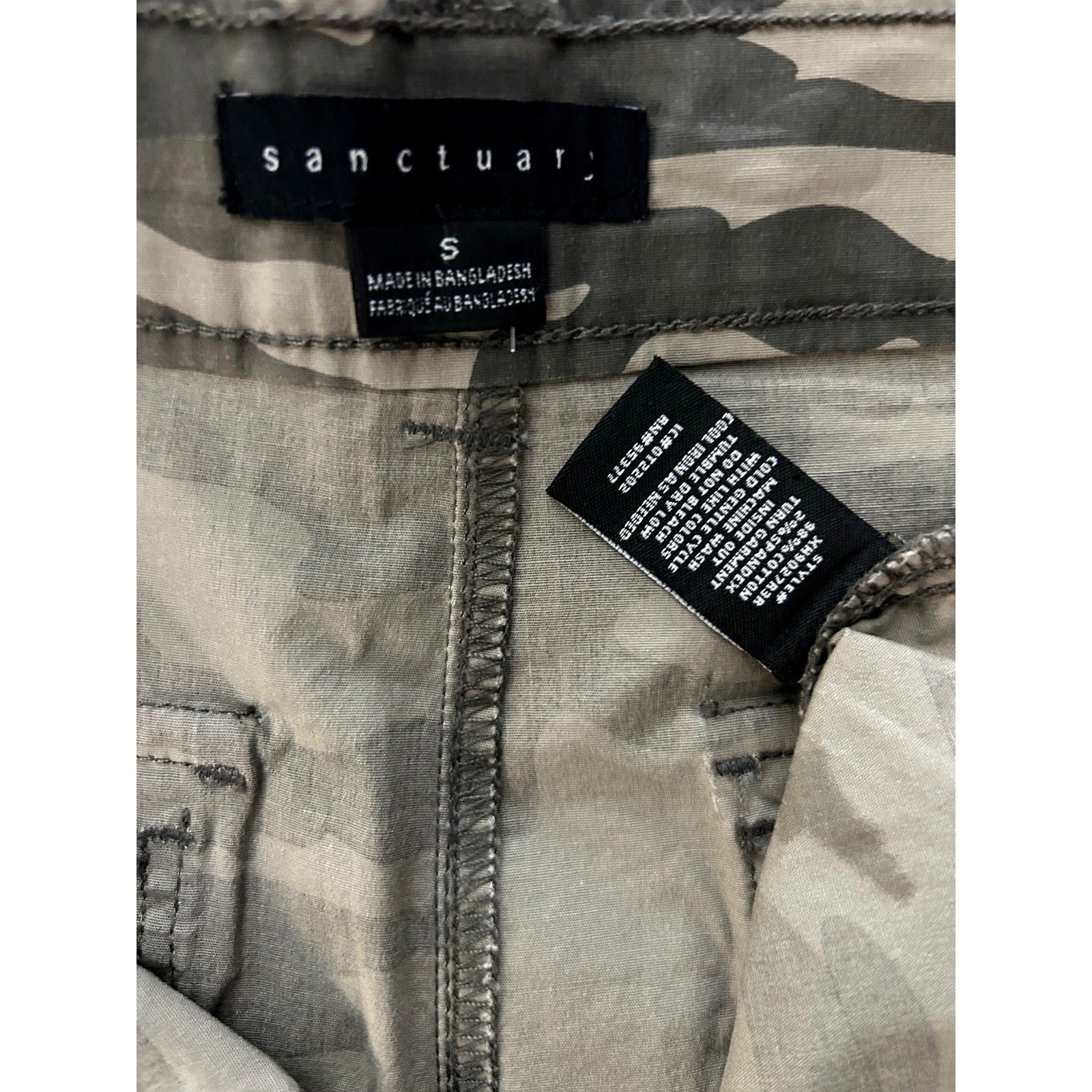 Sanctuary Los Angeles Cadet Camo Cargo Shorts Stretch Utility Style Sz Small