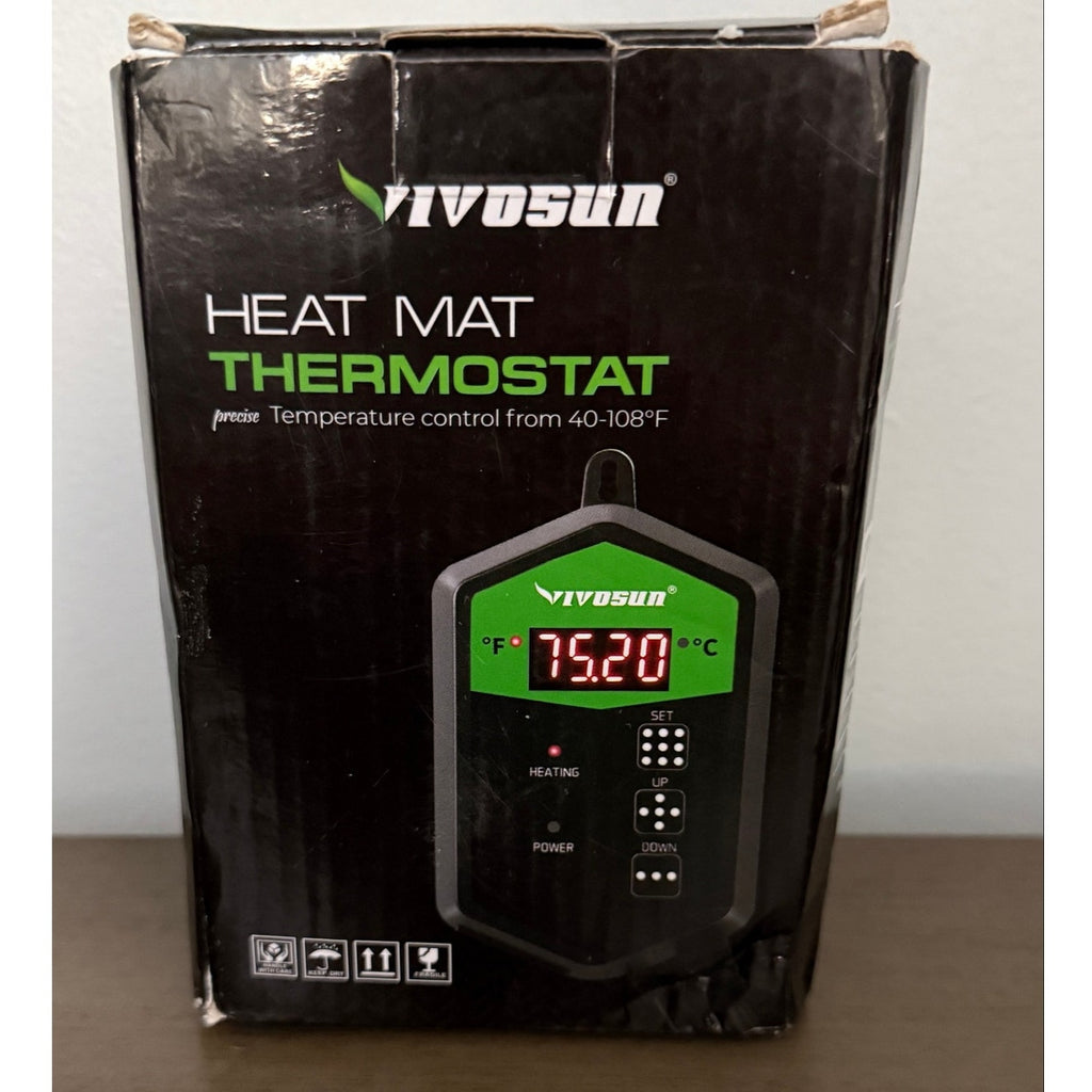 Heat Mat Thermostat – Digital Temperature Controller 40-108F Seedlings & Reptile