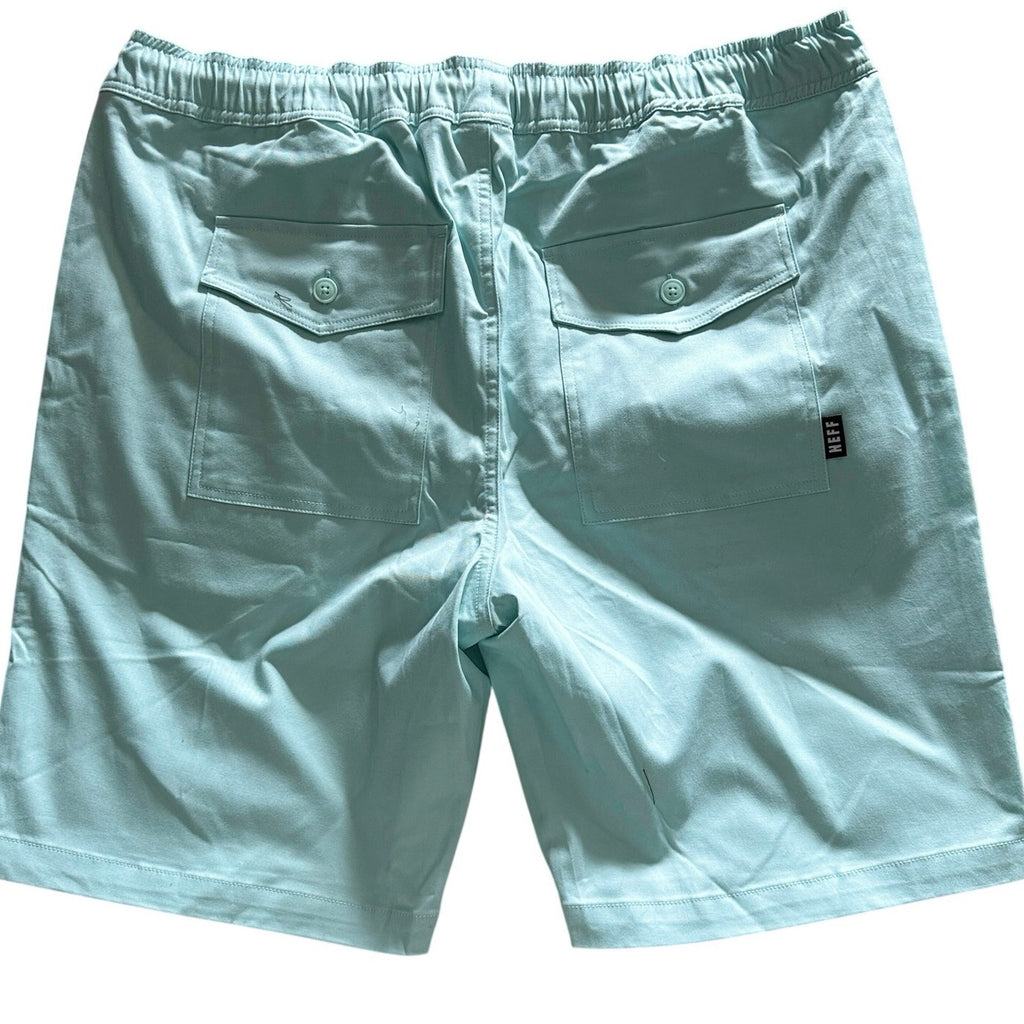 Mens Neff Board Shorts Elastic Waist Drawstring Pockets Turquoise Sz LARGE NWT