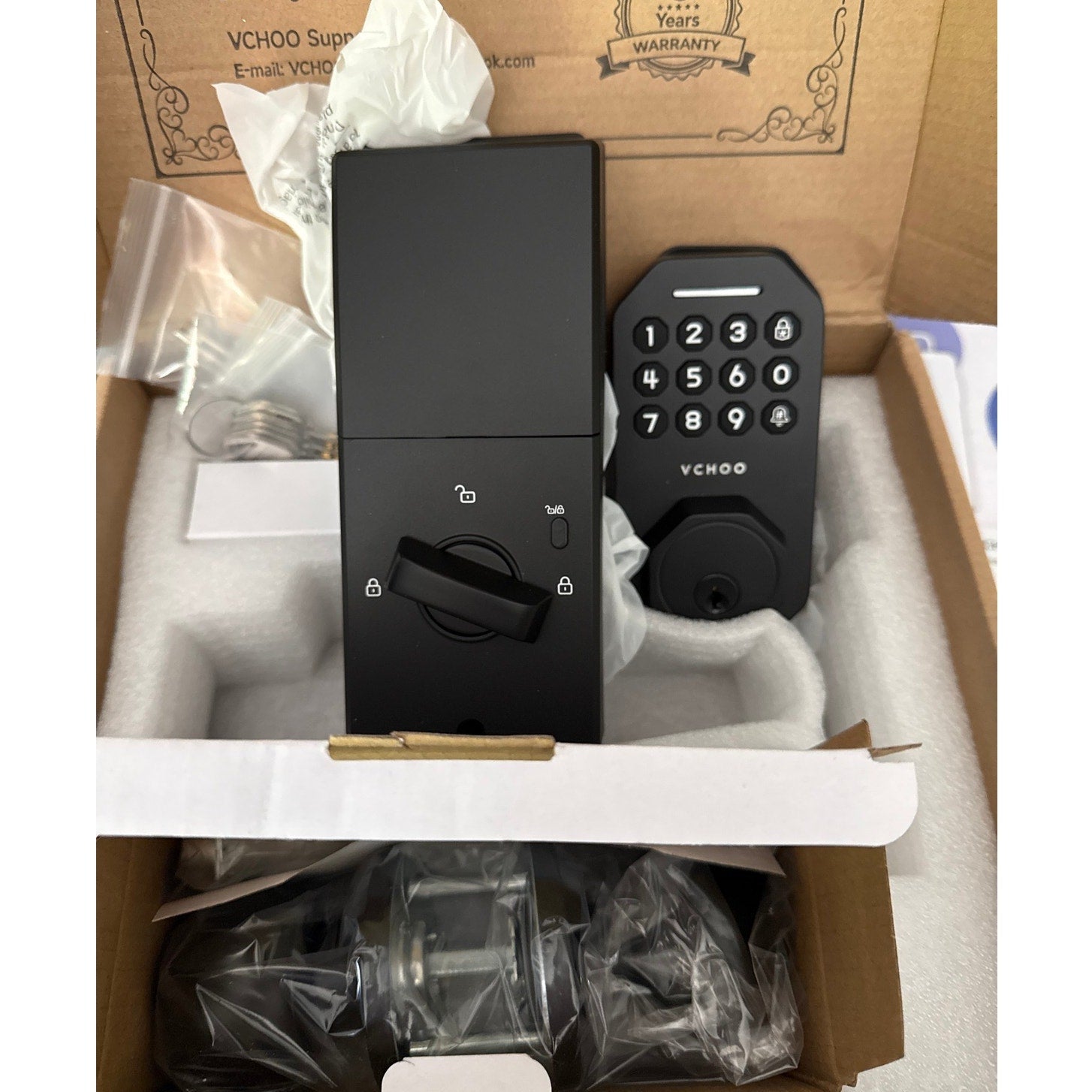 Smart Keyless Deadbolt Lock Set w/ Keypad & Door Knobs App Controlled MatteBlack