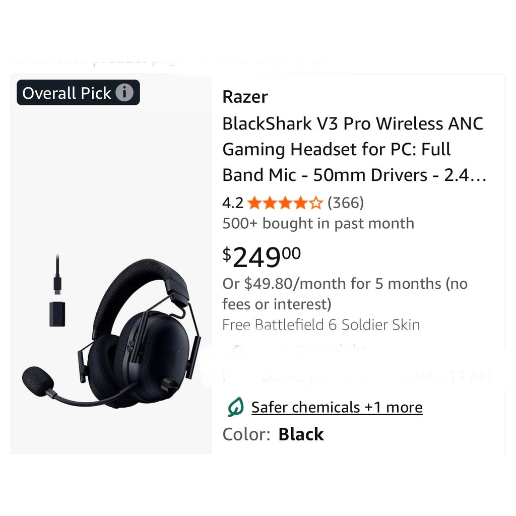 Razer BlackShark V3 Pro Wireless ANC Esports Gaming Headset All Consoles Sealed