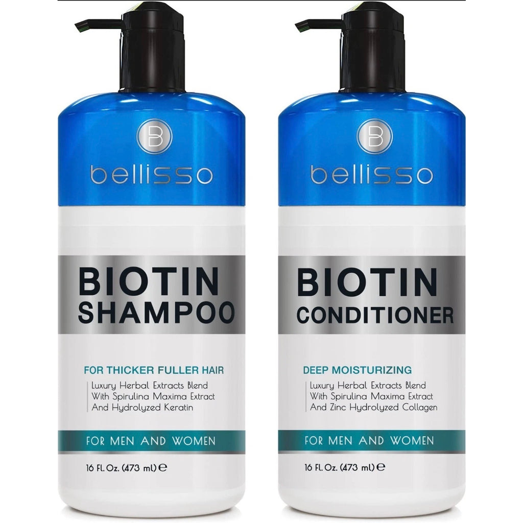 Biotin Shampoo & Conditioner Set - Sulfate & Paraben Free Treatment Men /Women