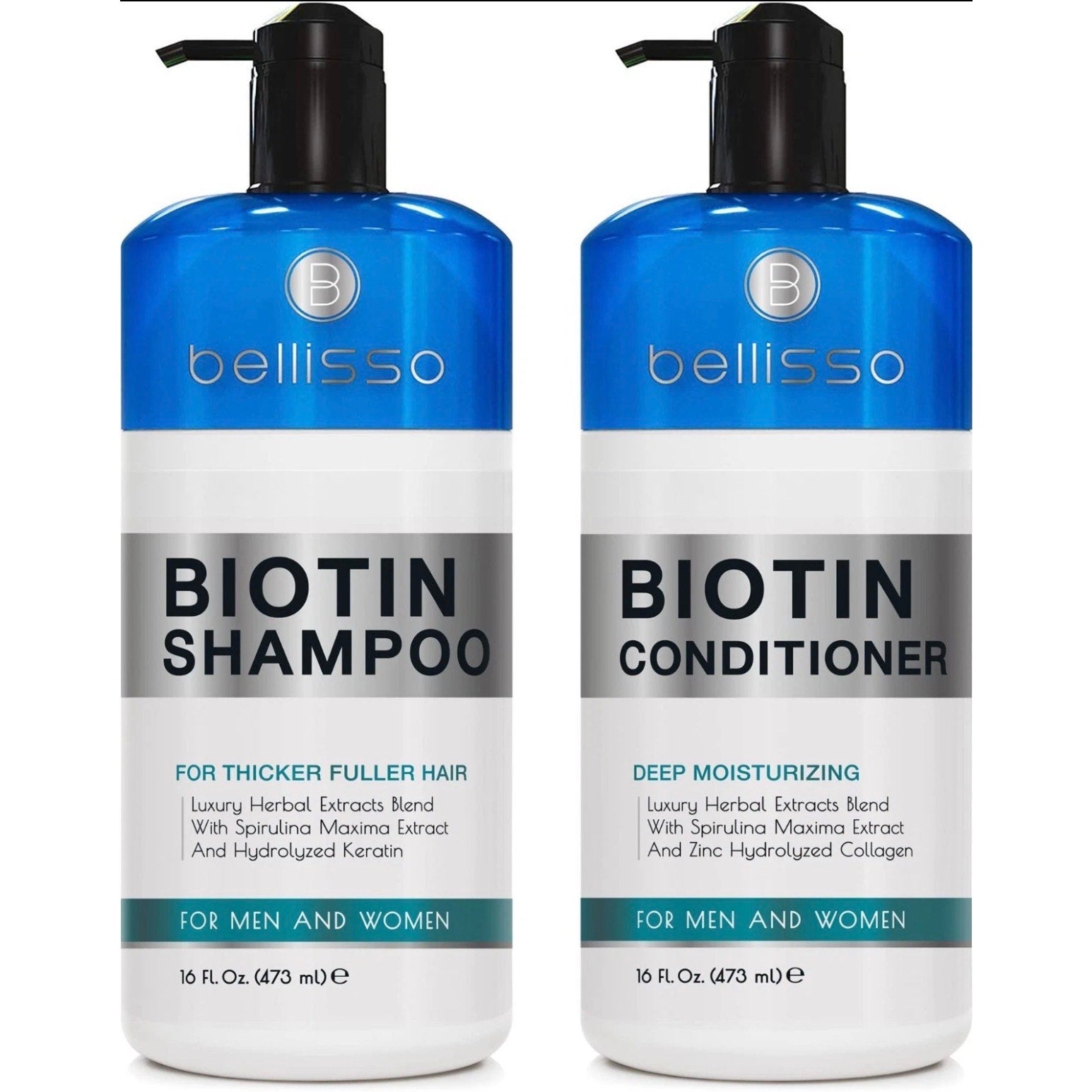 Biotin Shampoo & Conditioner Set - Sulfate & Paraben Free Treatment Men /Women