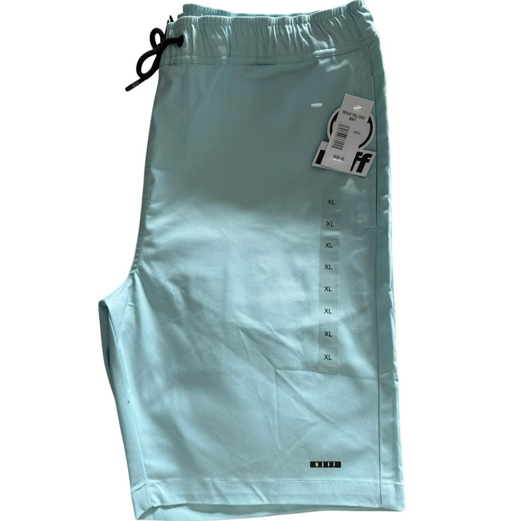 Mens Neff Board Shorts Elastic Waist Drawstring Pockets Turquoise Sz XL NWT