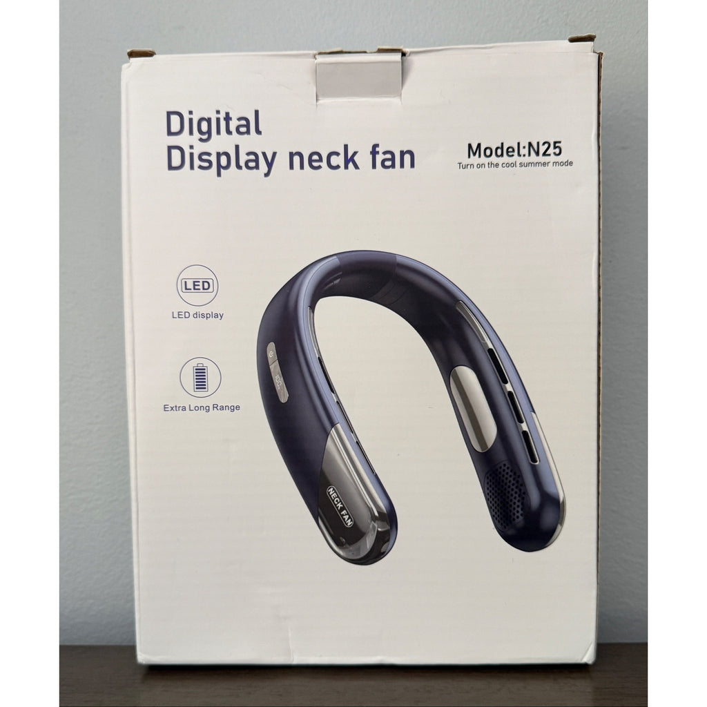 Portable Bladeless Neck Fan 6000mAh USB‑C 5‑Speed Quiet 360° Cooling Lightweight