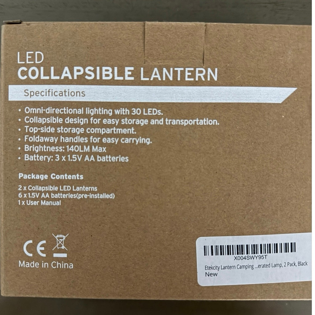2-Pack LED Collapsible Portable  Durable Lanterns Ultra Bright, Long Lasting NIB