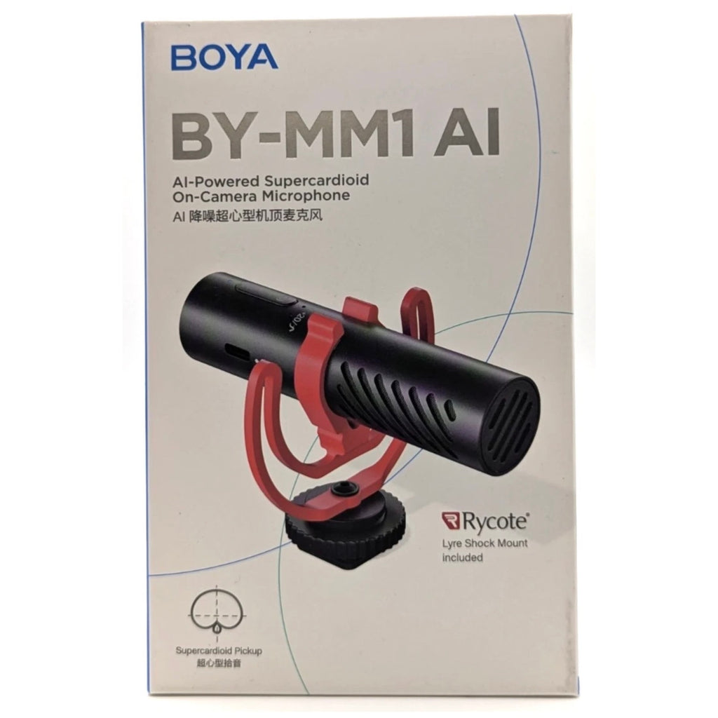 BOYA BY‑MM1 AI On‑Camera Microphone Kit w/ Cables, Shock Mount & Wind Muff NEW