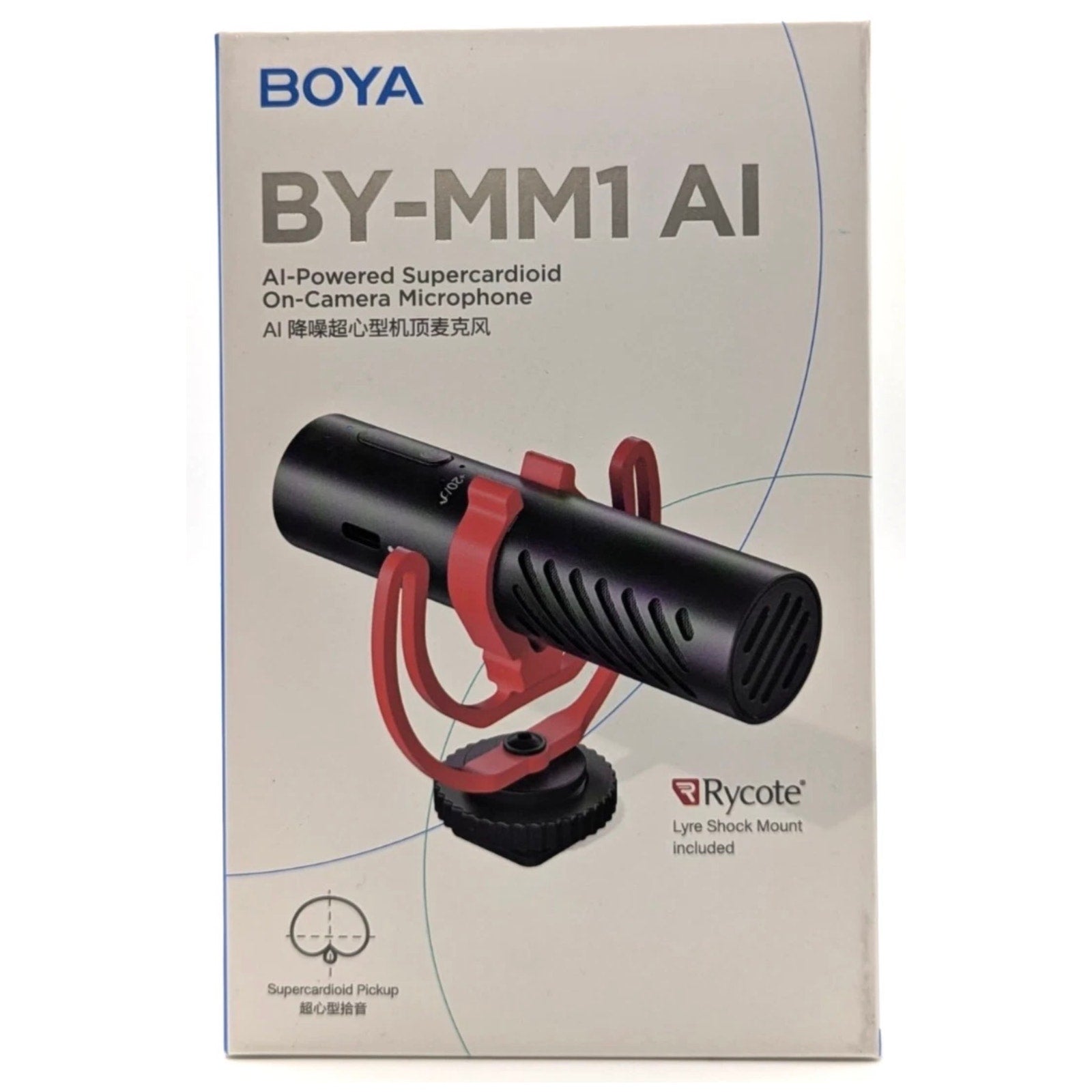 BOYA BY‑MM1 AI On‑Camera Microphone Kit w/ Cables, Shock Mount & Wind Muff NEW